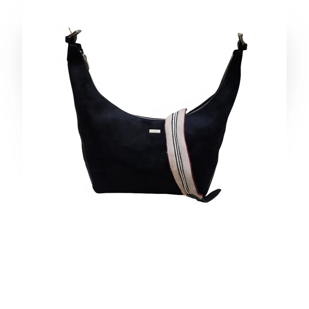 Burberry BLACK HOBO LARGE SUEDE/LEATHER BIG VINTAGE BAG AUTHENTIC VINTAGE